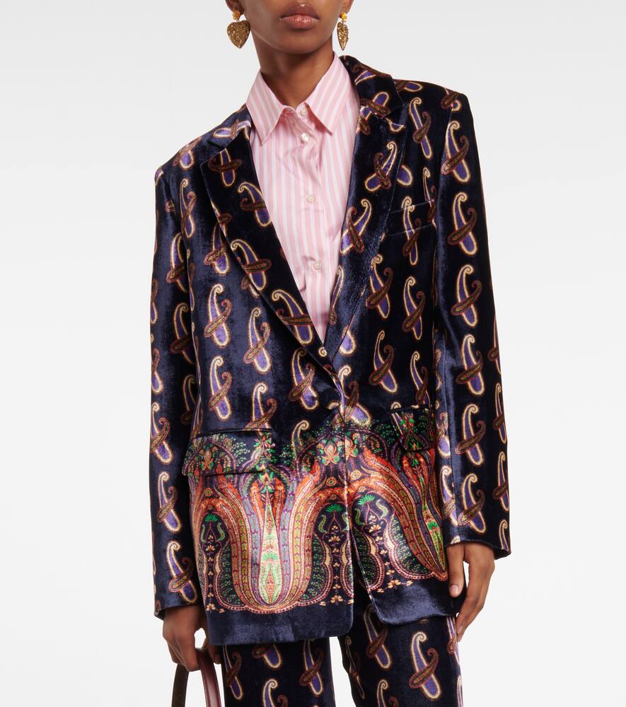 Etro Paisley single-breasted velvet blazer