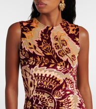 Etro Paisley velvet and tulle jacquard midi dress