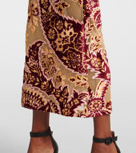 Etro Paisley velvet and tulle jacquard midi dress