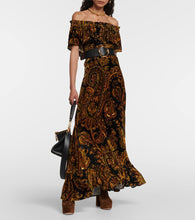 Etro Paisley velvet maxi dress