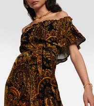 Etro Paisley velvet maxi dress