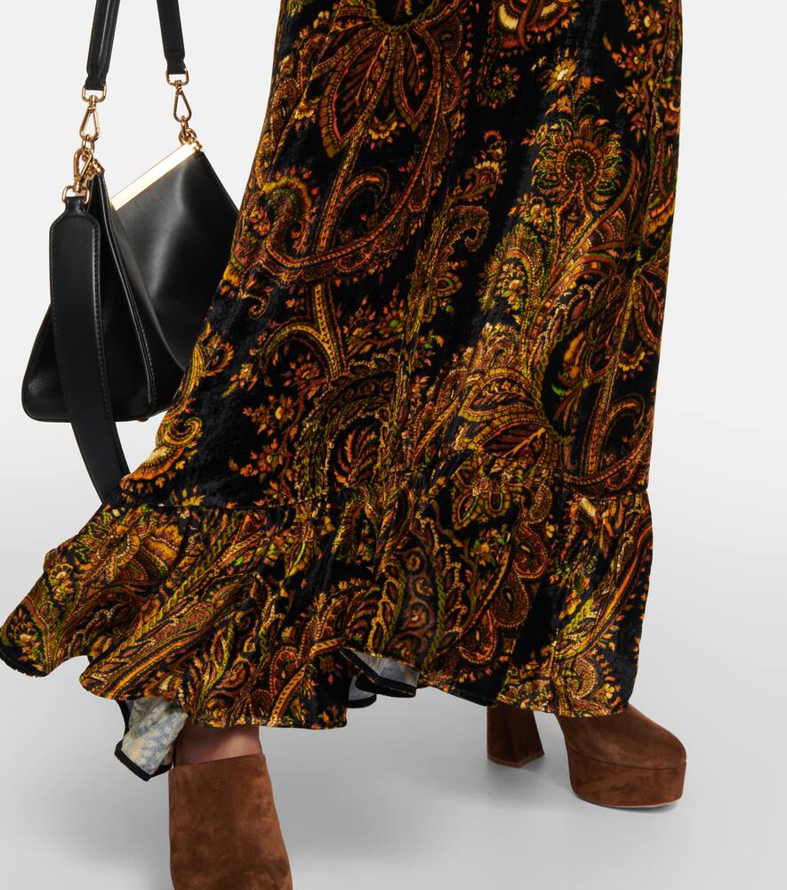 Etro Paisley velvet maxi dress