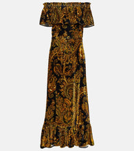 Etro Paisley velvet maxi dress