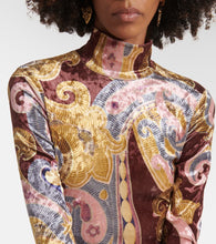 Etro Paisley velvet turtleneck maxi dress