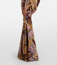 Etro Paisley velvet turtleneck maxi dress