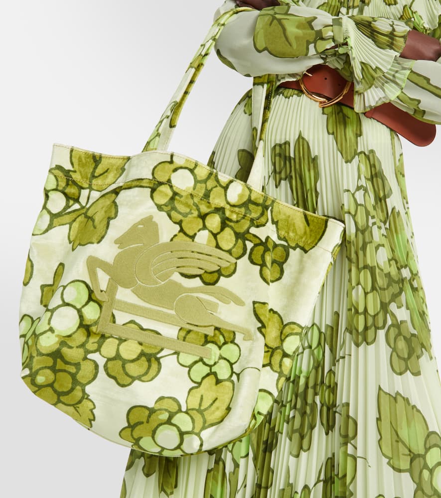 Etro Pegaso leather-trimmed tote bag