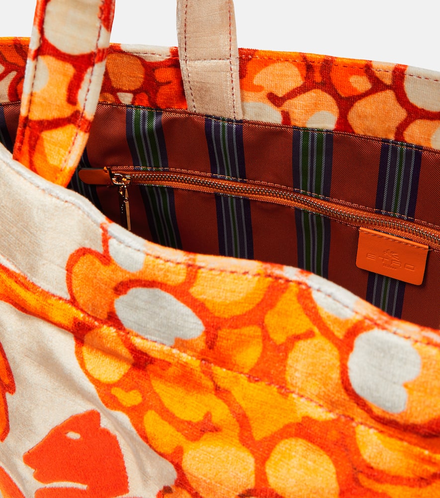 Etro Pegaso leather-trimmed tote bag