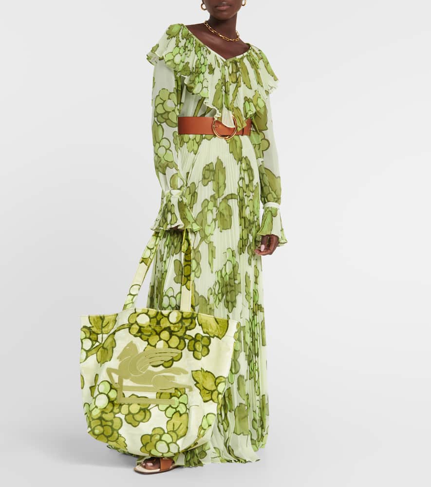 Etro Pegaso leather-trimmed tote bag