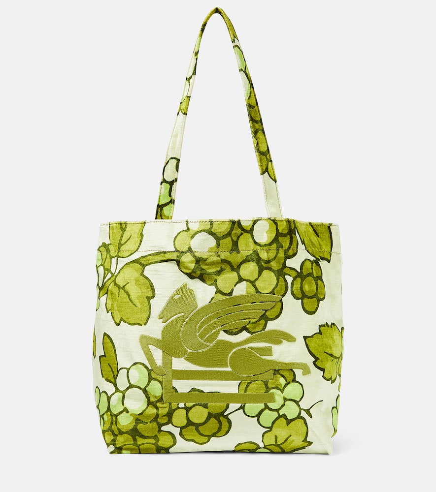 Etro Pegaso leather-trimmed tote bag