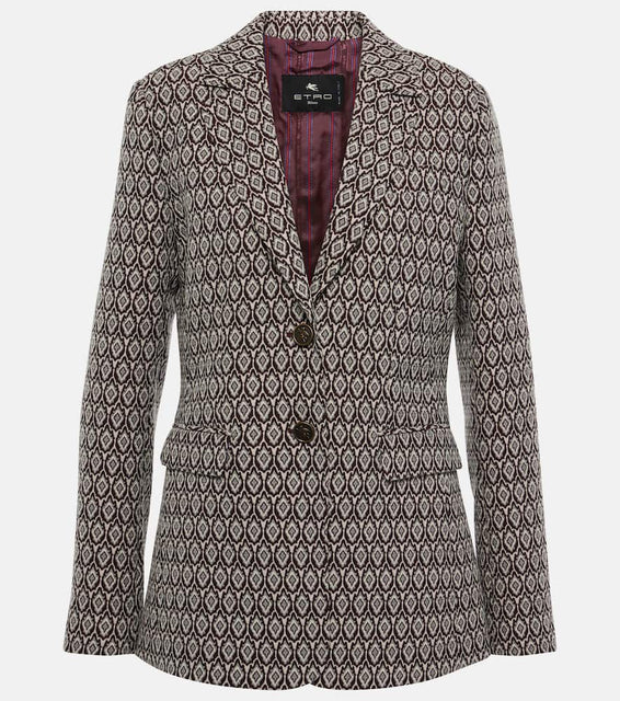 Etro Printed cotton-blend blazer