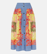 Etro Printed cotton poplin midi skirt - Etro 印花棉质府绸中长裙