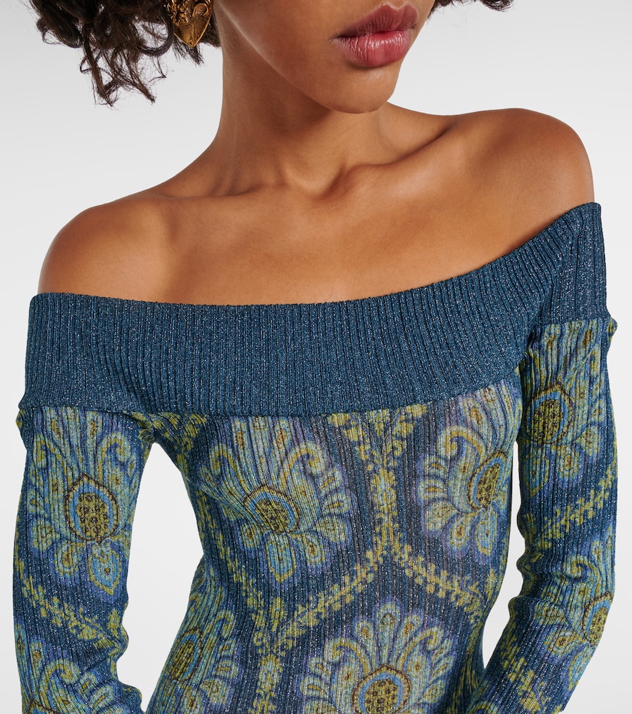 Etro Printed off-shoulder midi dress