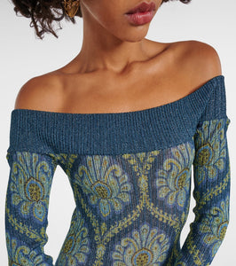 Etro Printed off-shoulder midi dress