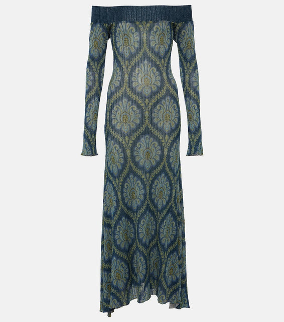 Etro Printed off-shoulder midi dress