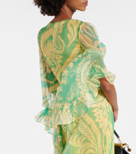 Etro Printed ruffled silk maxi dress