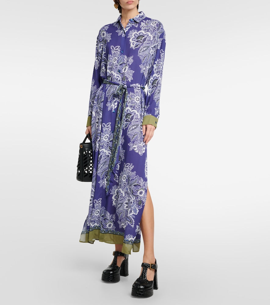 Etro Printed shirt midi dress