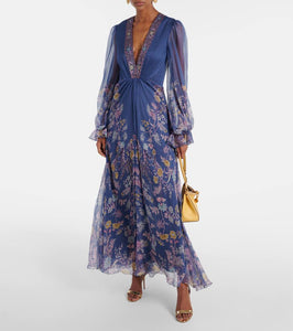 Etro Printed silk gown