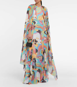 Etro Printed silk gown