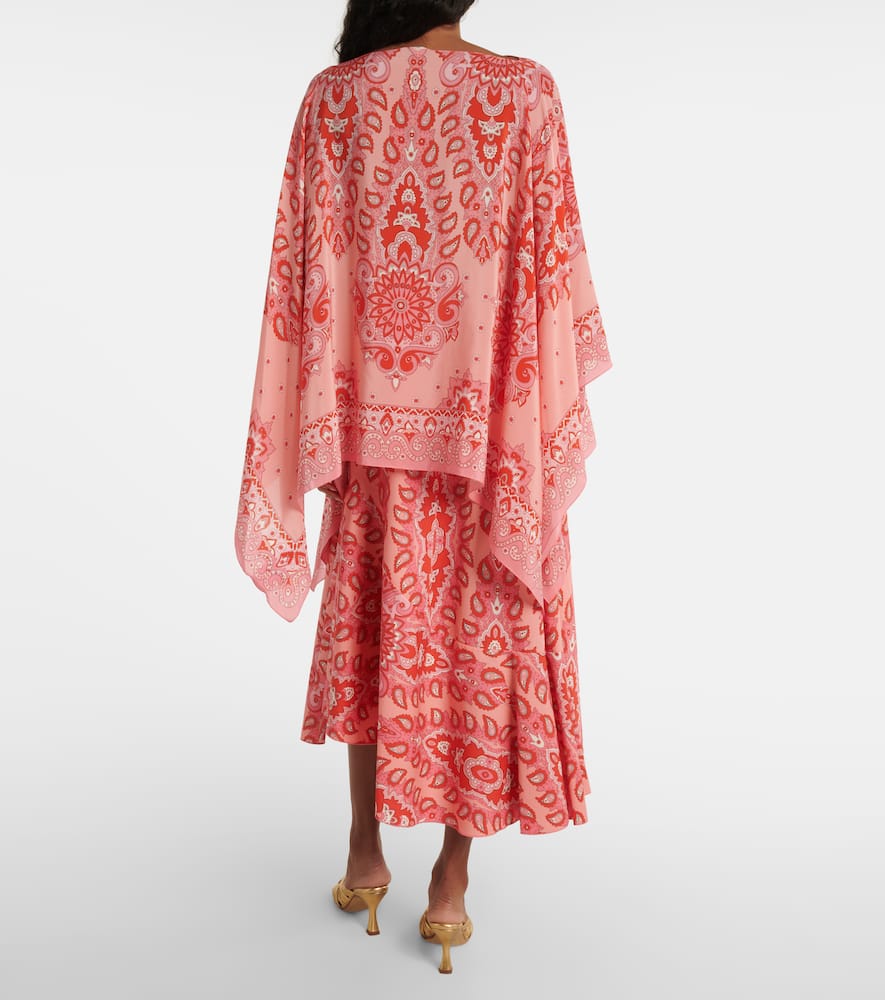 Etro Printed silk poncho