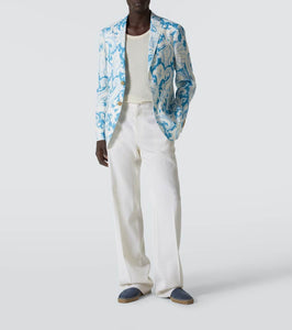 Etro Printed single-breasted cotton blazer