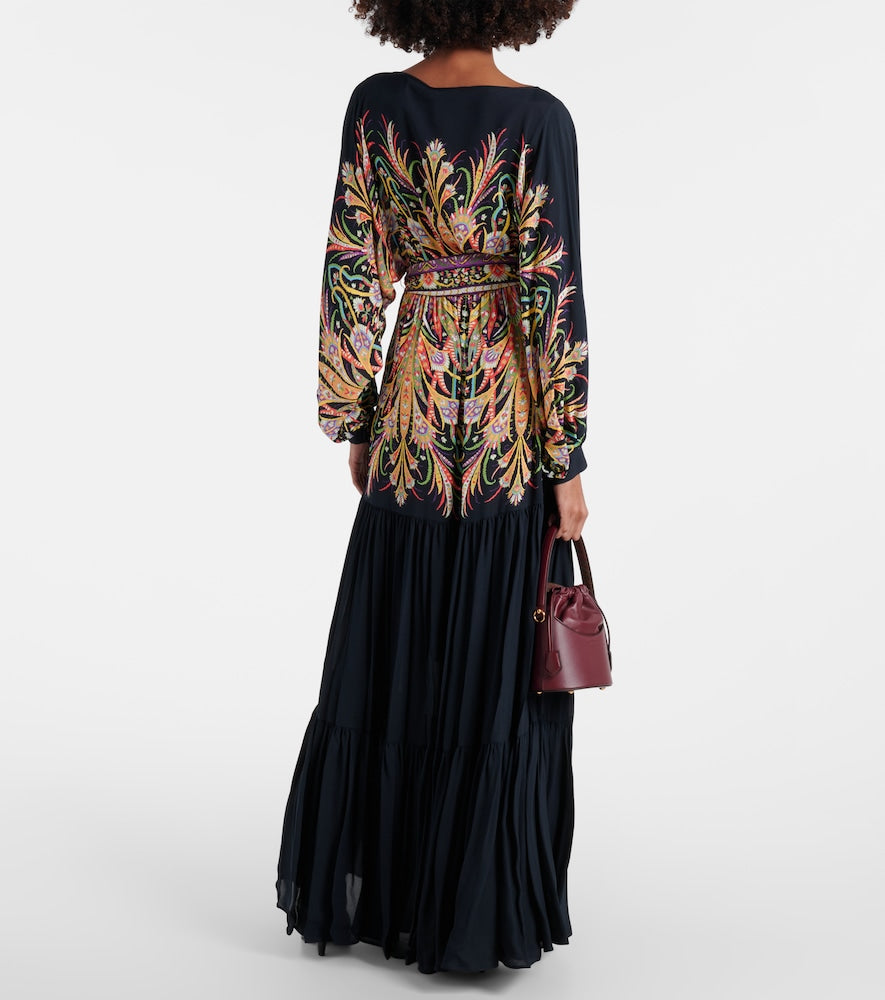Etro Printed tiered gown