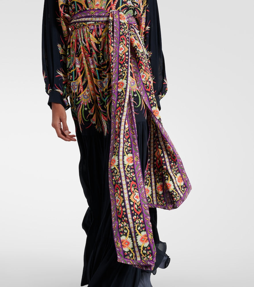 Etro Printed tiered gown