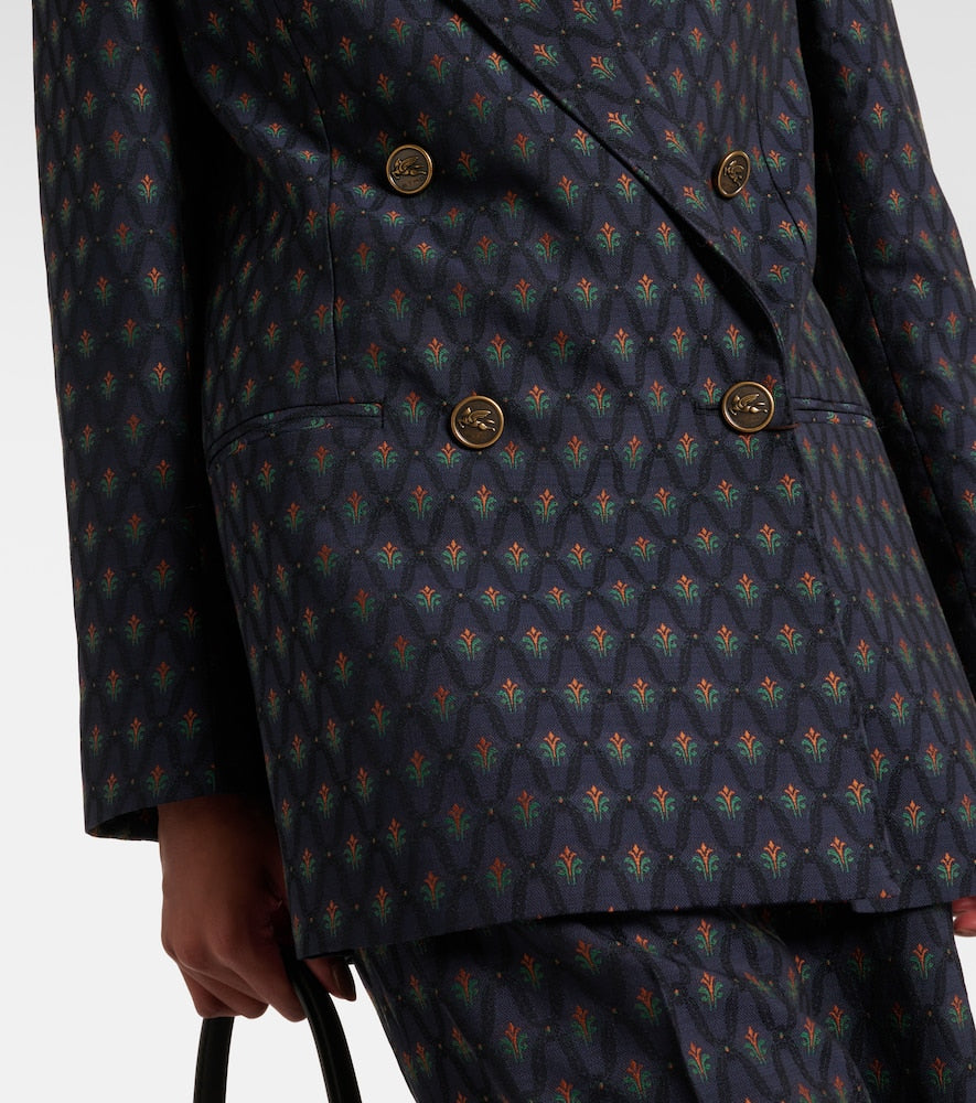 Etro Printed wool and cotton blazer
