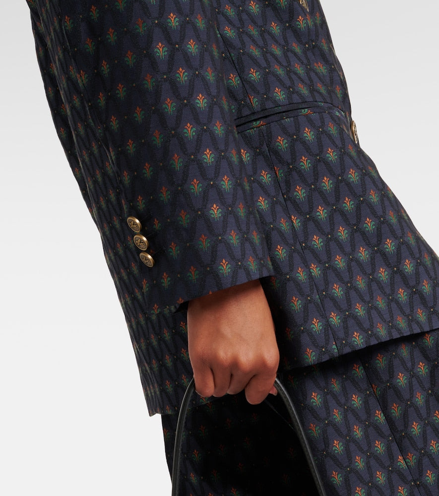 Etro Printed wool and cotton blazer