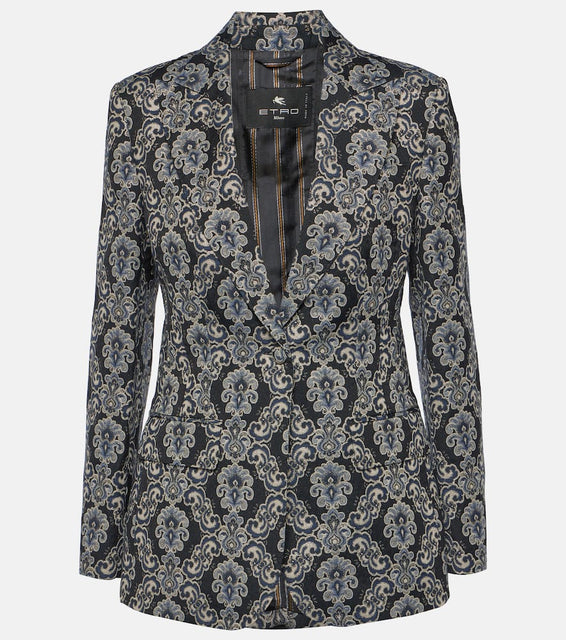 Etro Single-breasted jacquard blazer