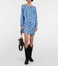 Etro Striped off-shoulder minidress