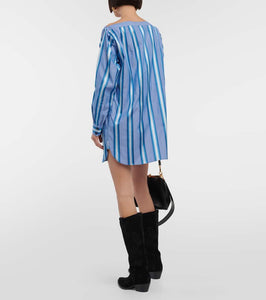 Etro Striped off-shoulder minidress