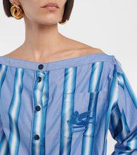 Etro Striped off-shoulder minidress