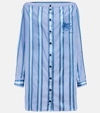 Etro Striped off-shoulder minidress