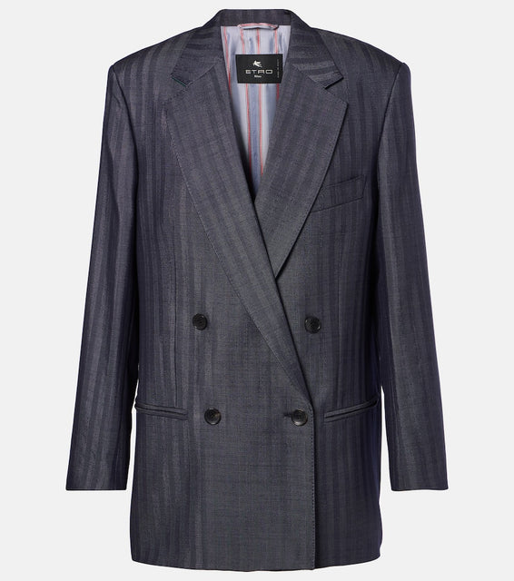 Etro Striped wool-blend blazer