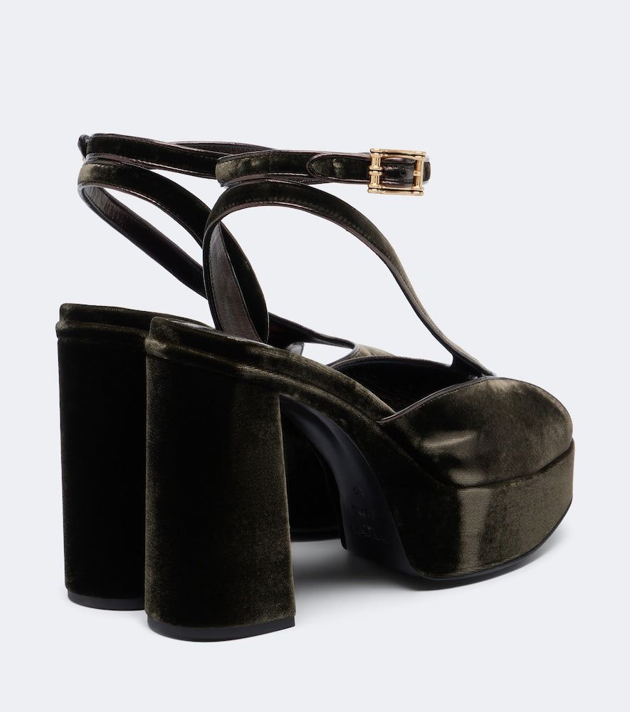 Etro Velvet platform sandals