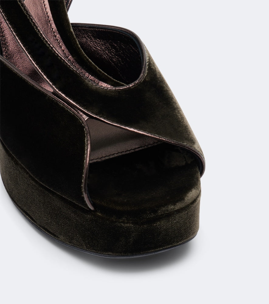 Etro Velvet platform sandals
