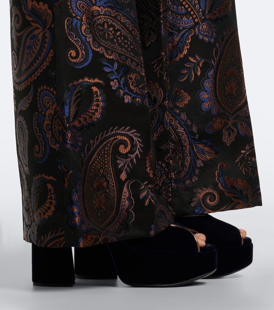 Etro Velvet platform sandals - Blue High-Heel Sandals