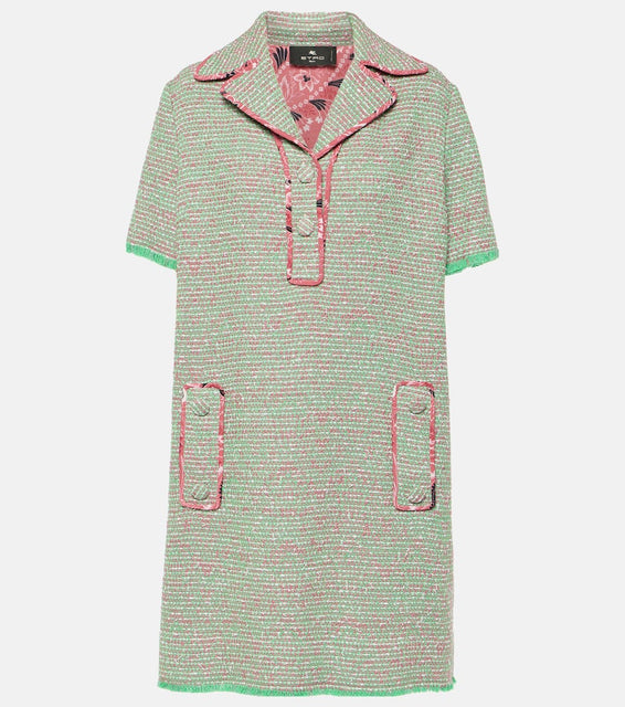 Etro Wool and cotton-blend tweed minidress
