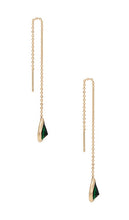 Ettika Barely There Chain Earrings in Green