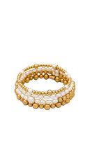 Ettika Beaded Bracelet Set in Metallic Gold