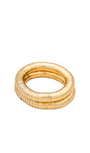 Ettika Bend Bracelet Set in Metallic Gold