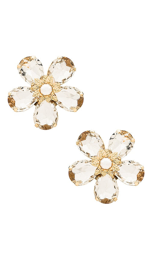 Ettika Blossom Studs in Metallic Gold