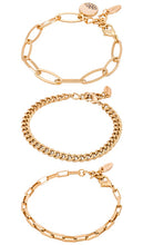 Ettika Chain Bracelet Set in Metallic Gold