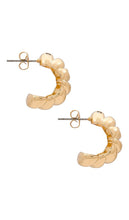 Ettika Chunk Hoop Earrings in Metallic Gold