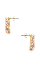Ettika Classic Cluster Stud Earrings in Pink