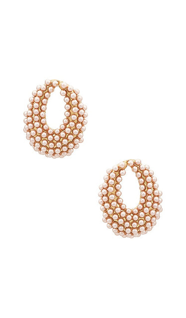 Ettika Classic Cluster Stud Earrings in Pink