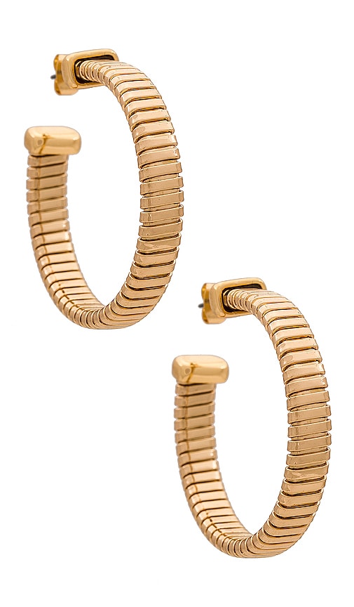 Ettika Coil Hoop Earrings in Metallic Gold