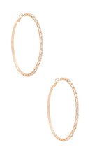 Ettika Crystal Baguette Hoop Earrings in Metallic Gold
