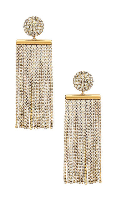 Ettika Crystal Dangle Earring in Metallic Gold