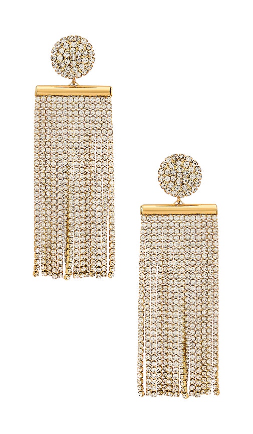 Ettika Crystal Dangle Earring in Metallic Gold